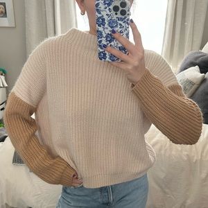 Forever 21 Mock-neck Color block Sweater